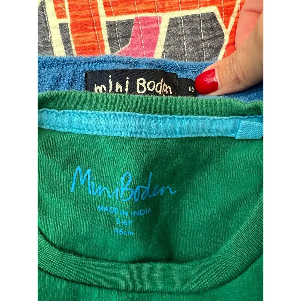 Mini Boden Boys Rooster Tee Shirt & Star Fleece Lounge Pants Set Size: 5-6 Years